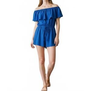 NEW CULTURE CODE off the shoulder romper in blue
